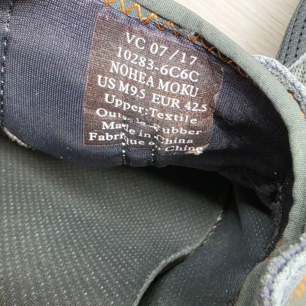 OluKai Nohea Moku Boat Shoes Mens Size 9.5 Gray Textile Mesh Sneakers Slip On